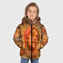 Куртка зимняя для мальчика Lil Peep розы, цвет: 3D-красный — фото 2