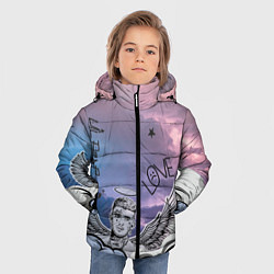 Куртка зимняя для мальчика Lil Peep ангел рисунок, цвет: 3D-красный — фото 2