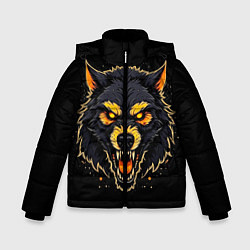 Зимняя куртка для мальчика Волк чёрный хищник