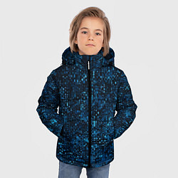 Куртка зимняя для мальчика Синие точки на чёрном фоне, цвет: 3D-красный — фото 2