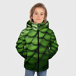 Куртка зимняя для мальчика Зеленая чешуя змеи, цвет: 3D-черный — фото 2