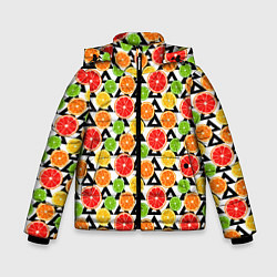 Куртка зимняя для мальчика Citrus pattern, цвет: 3D-красный