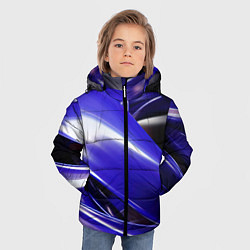 Куртка зимняя для мальчика Blue black abstract, цвет: 3D-красный — фото 2