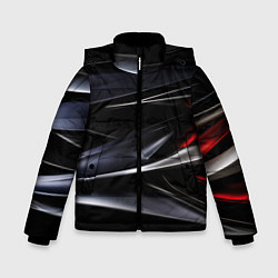Куртка зимняя для мальчика Black red abstract, цвет: 3D-черный