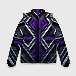 Куртка зимняя для мальчика Фиолетовые вставки на черном фоне, цвет: 3D-черный