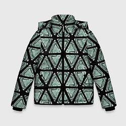 Куртка зимняя для мальчика Глаз в пирамиде как калейдоскоп, цвет: 3D-черный