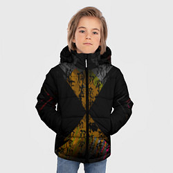 Куртка зимняя для мальчика Японские иероглифы текстуры, цвет: 3D-черный — фото 2