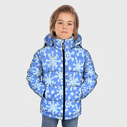 Куртка зимняя для мальчика Мультяшные снежинки, цвет: 3D-светло-серый — фото 2