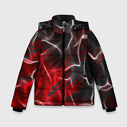 Куртка зимняя для мальчика Дым и красные текстуры, цвет: 3D-красный