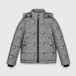 Куртка зимняя для мальчика Линии в квадрате, цвет: 3D-черный