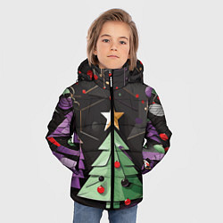 Куртка зимняя для мальчика Оригамная елка, цвет: 3D-светло-серый — фото 2