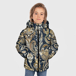 Куртка зимняя для мальчика Индийские этнические узоры пейсли, цвет: 3D-красный — фото 2