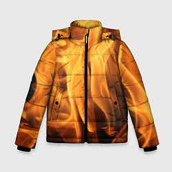 Куртка зимняя для мальчика Языки пламень, цвет: 3D-красный