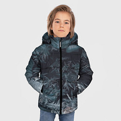 Куртка зимняя для мальчика Зимний шарм снежинок, цвет: 3D-черный — фото 2