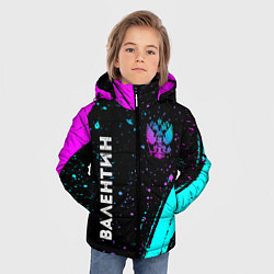 Куртка зимняя для мальчика Валентин и неоновый герб России вертикально, цвет: 3D-черный — фото 2