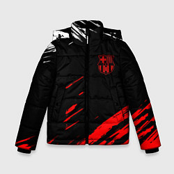 Куртка зимняя для мальчика Барселона краски, цвет: 3D-черный