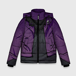 Зимняя куртка для мальчика Фиолетовая косуха лича с черепами