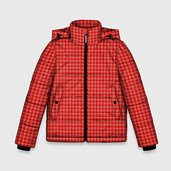 Зимняя куртка для мальчика Мелкие снежинки паттерн красный