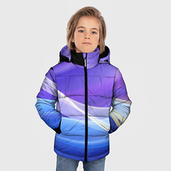 Куртка зимняя для мальчика Фиолетовая и голубая абстракция, цвет: 3D-светло-серый — фото 2
