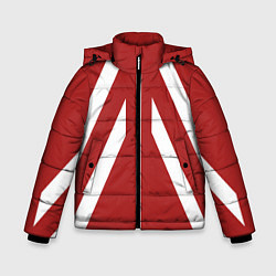Куртка зимняя для мальчика Дизайн с полосами шестидесятых, цвет: 3D-черный