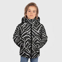 Куртка зимняя для мальчика Абстракция черное серебро, цвет: 3D-черный — фото 2