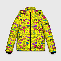 Куртка зимняя для мальчика Music dance, цвет: 3D-светло-серый