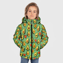 Куртка зимняя для мальчика Авокадо и сердечки, цвет: 3D-красный — фото 2