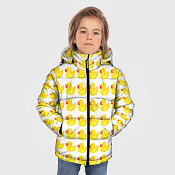 Куртка зимняя для мальчика Семейка желтых резиновых уточек, цвет: 3D-светло-серый — фото 2