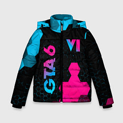 Зимняя куртка для мальчика GTA 6 - neon gradient вертикально