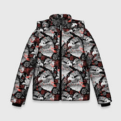 Куртка зимняя для мальчика Портреты орлов, цвет: 3D-светло-серый