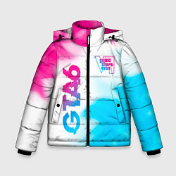 Зимняя куртка для мальчика GTA6 neon gradient style вертикально