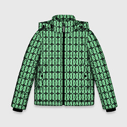 Зимняя куртка для мальчика Чёрные узоры на зелёном