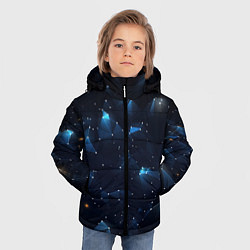Куртка зимняя для мальчика Синяя геометрическая абстракция, цвет: 3D-черный — фото 2