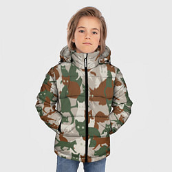 Куртка зимняя для мальчика Кошки - камуфляж, цвет: 3D-красный — фото 2
