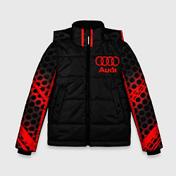Куртка зимняя для мальчика Audi sport geometry, цвет: 3D-черный