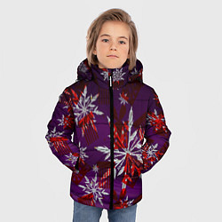 Куртка зимняя для мальчика Зимние снежинки узоры, цвет: 3D-черный — фото 2