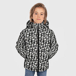 Куртка зимняя для мальчика Белые черепа, цвет: 3D-черный — фото 2