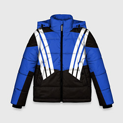 Куртка зимняя для мальчика Олимпийка 90х - полоски, цвет: 3D-светло-серый