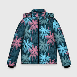 Куртка зимняя для мальчика Паттерн - пальмы, цвет: 3D-красный