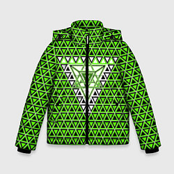 Куртка зимняя для мальчика Зелёные и чёрные треугольники, цвет: 3D-черный