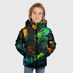 Куртка зимняя для мальчика Абстрактный камуфляж в кислотных абстрактных пятна, цвет: 3D-красный — фото 2