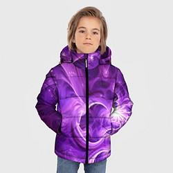 Куртка зимняя для мальчика Фиолетовая фрактальная абстракция, цвет: 3D-красный — фото 2