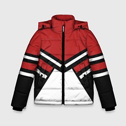 Куртка зимняя для мальчика Советский спорт с полосами, цвет: 3D-черный