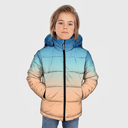 Куртка зимняя для мальчика Сине-бежевый градиент, цвет: 3D-красный — фото 2