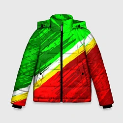 Куртка зимняя для мальчика Расцветка Зеленоградского флага, цвет: 3D-красный