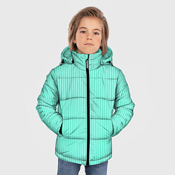 Куртка зимняя для мальчика Мятный тонкие полосы, цвет: 3D-черный — фото 2