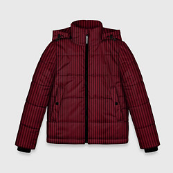Куртка зимняя для мальчика Тёмно-красный вертикальные полосы, цвет: 3D-черный