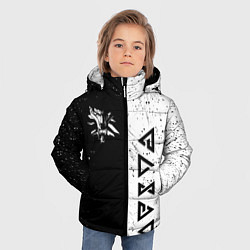 Куртка зимняя для мальчика Ведьмак лого, цвет: 3D-светло-серый — фото 2