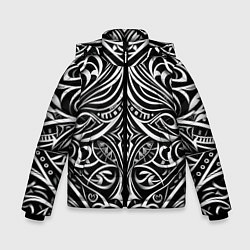Куртка зимняя для мальчика Чёрно белые узоры, цвет: 3D-черный