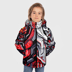 Куртка зимняя для мальчика Демонические кибер черепа, цвет: 3D-светло-серый — фото 2